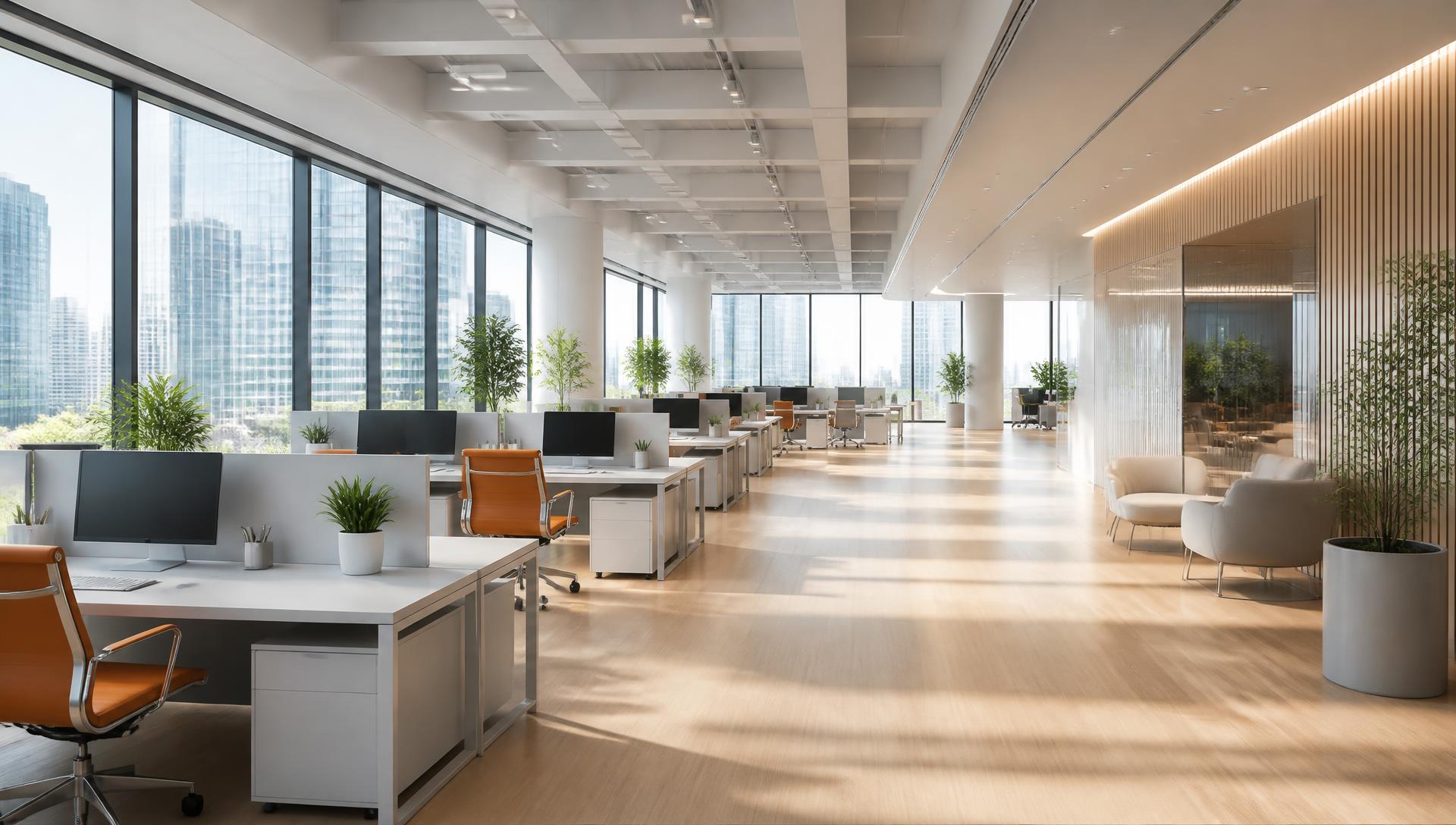 Bright, open-plan Bright Frame Pal office with rows of desks and daylight